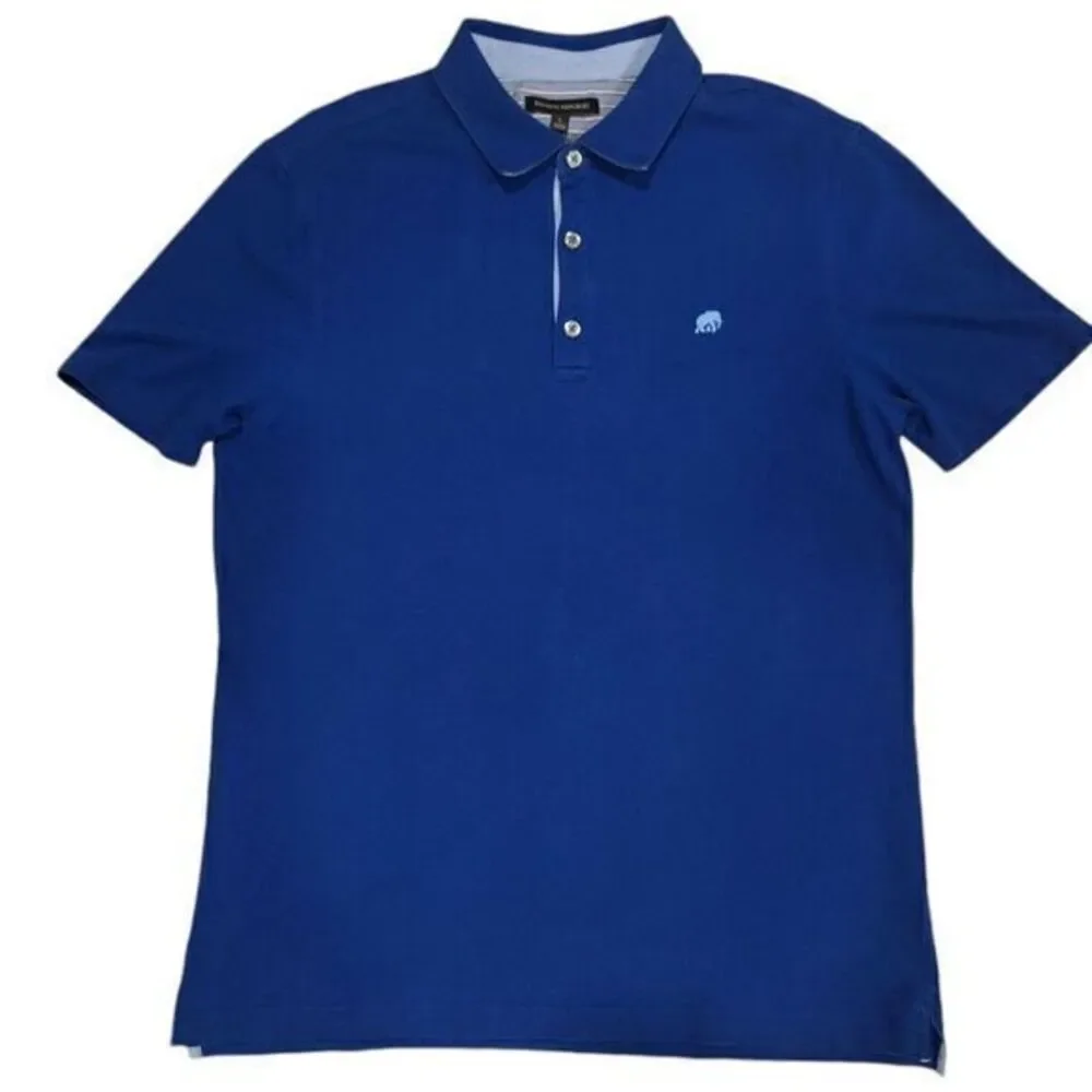Banana Republic Polo Short Sleeve For Men Classic Cut Size L Royal Blue Embroide
